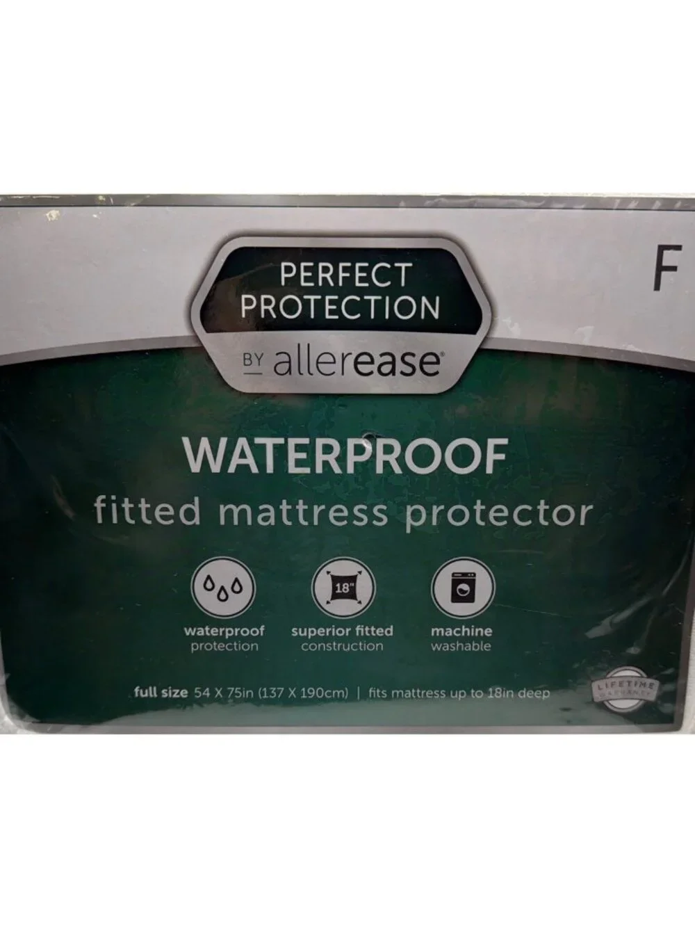 AllerEase Full Size Perfect Waterproof Fitted Mattress Protector New